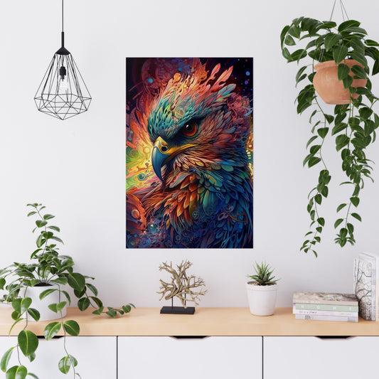 "Rainbow Winged Falcon" Poster - Print