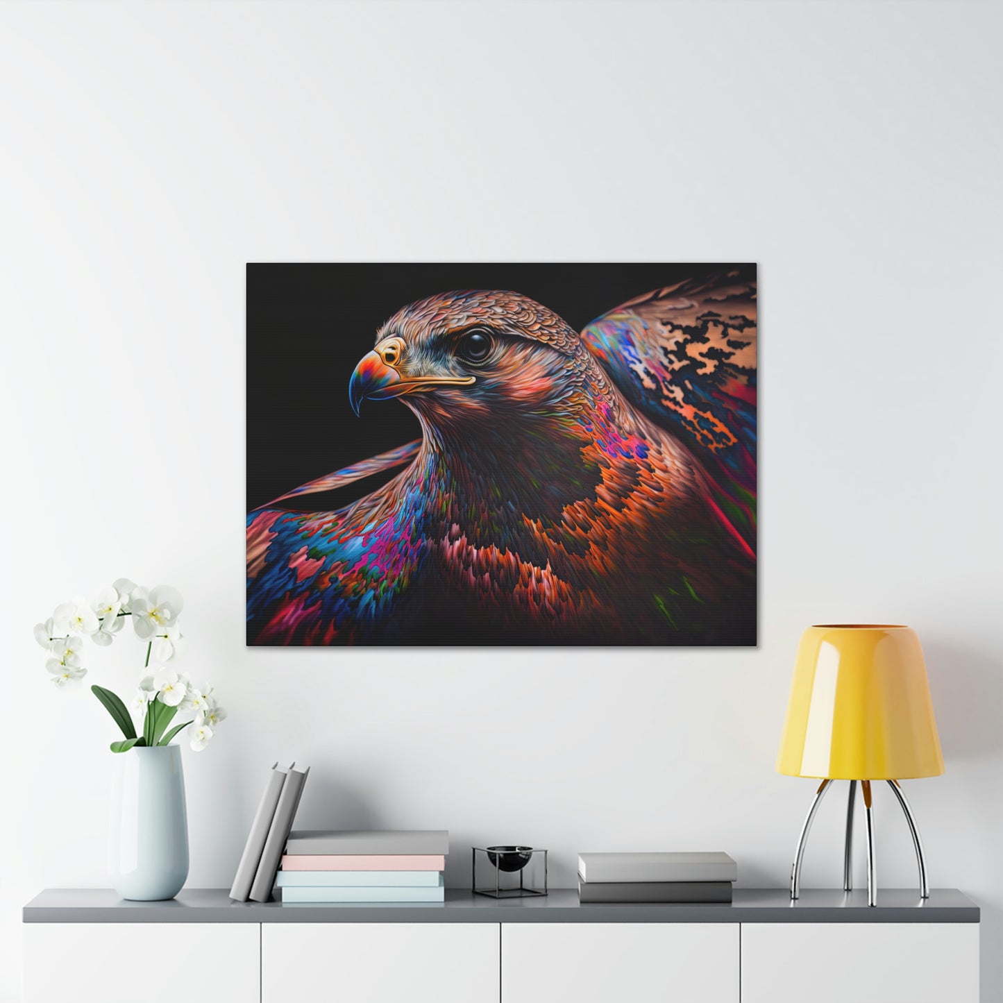 "Fluro Falcon" Canvas Stretched, 0.75" - Print