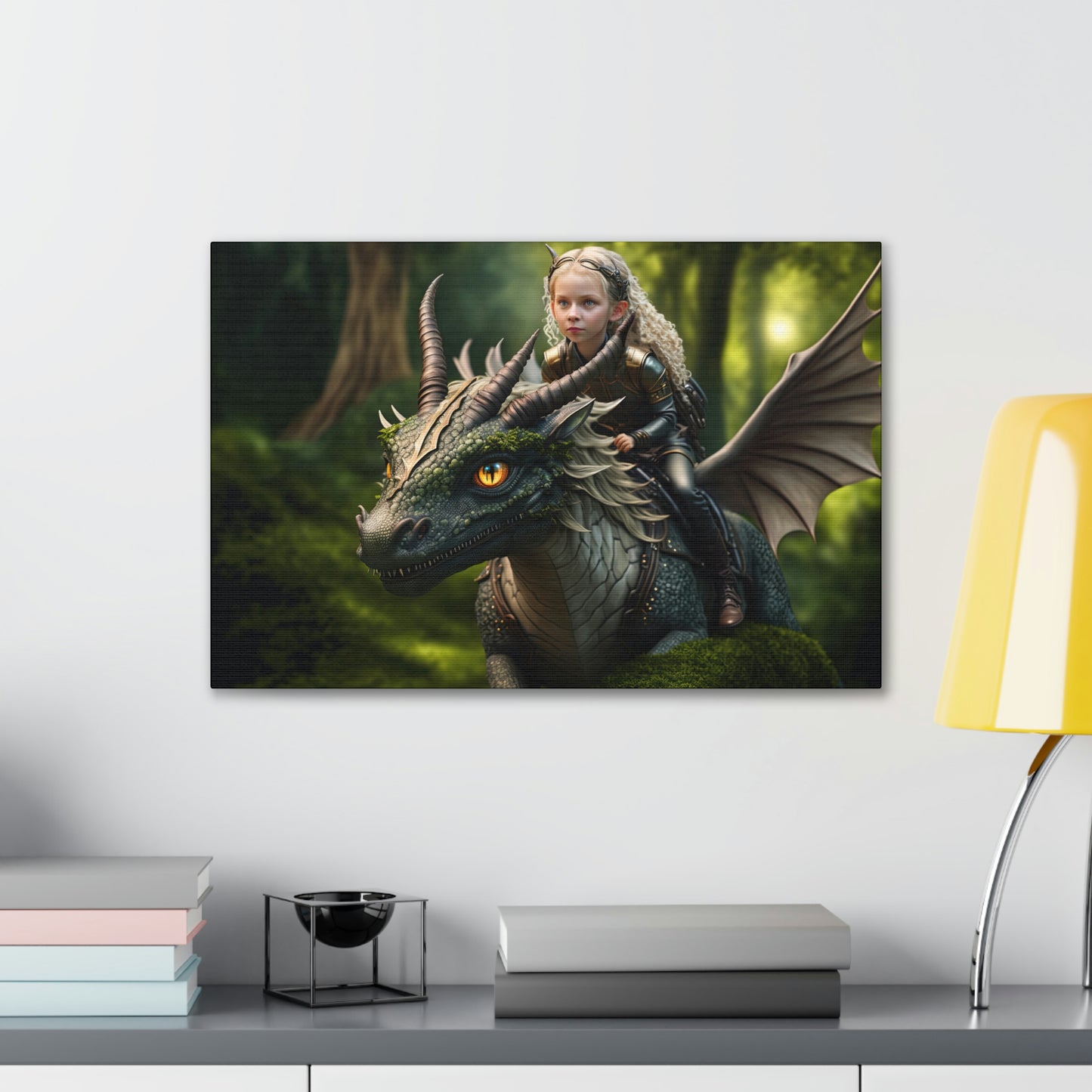 "Fairy Dragon Rider" Canvas Stretched, 0.75" - Print