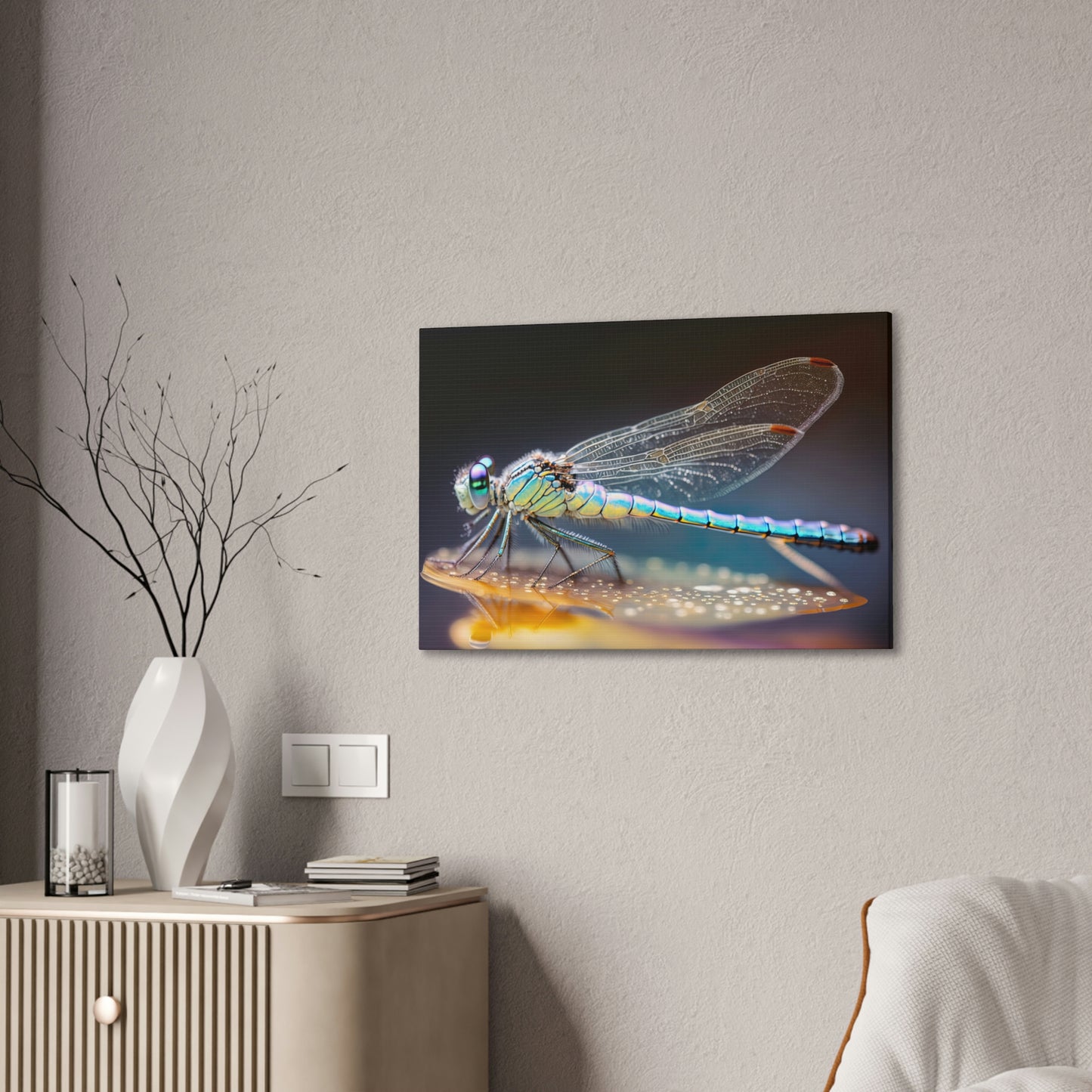 "Opal Dragonfly" Canvas Stretched, 0.75" - Print