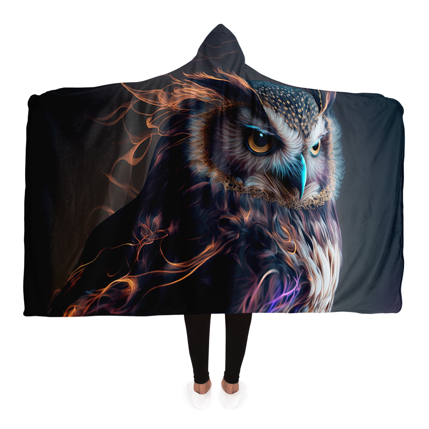 Ethereal Owl Hooded Blanket - AOP