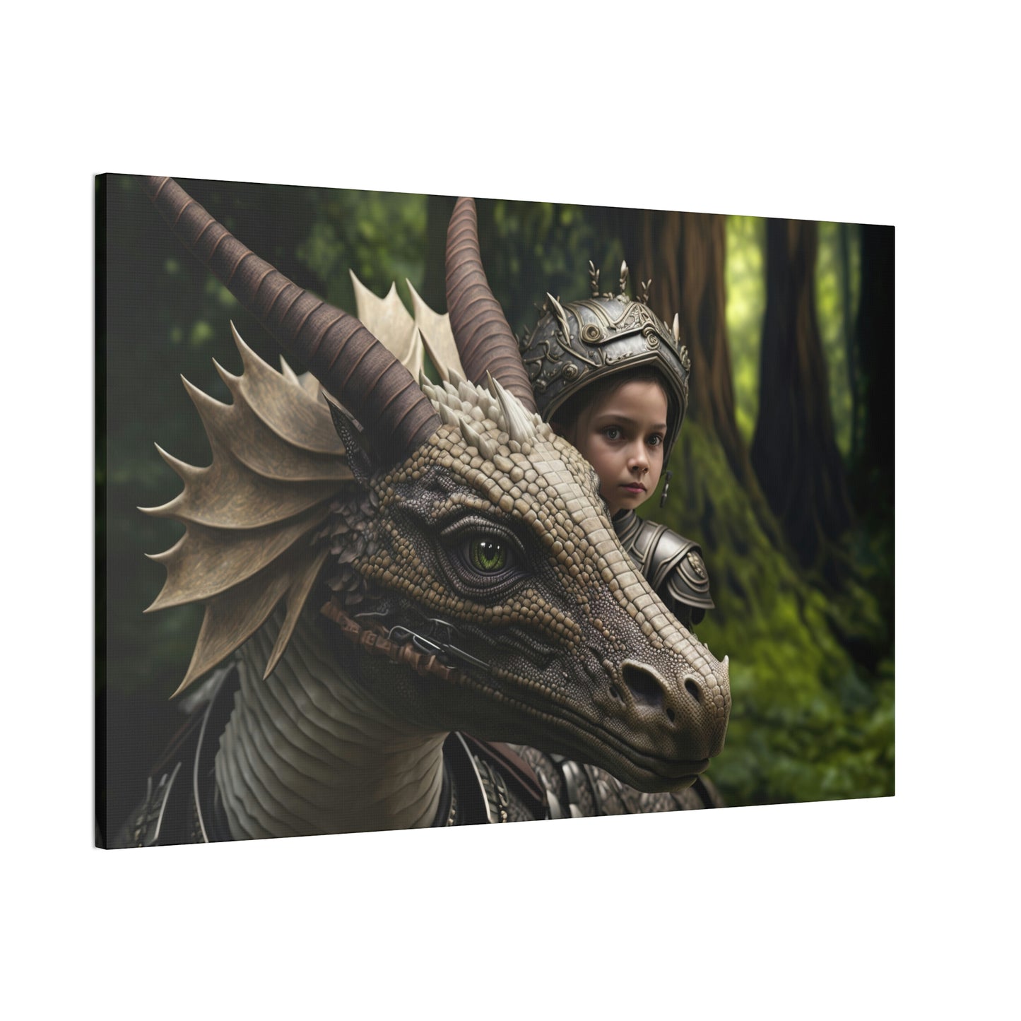 "A Brave Dragon Rider" Canvas Stretched, 0.75" - Print