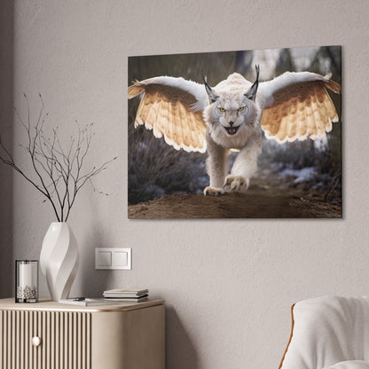 "Ivory Winged Lynx"  Canvas Stretched, 0.75" - Print