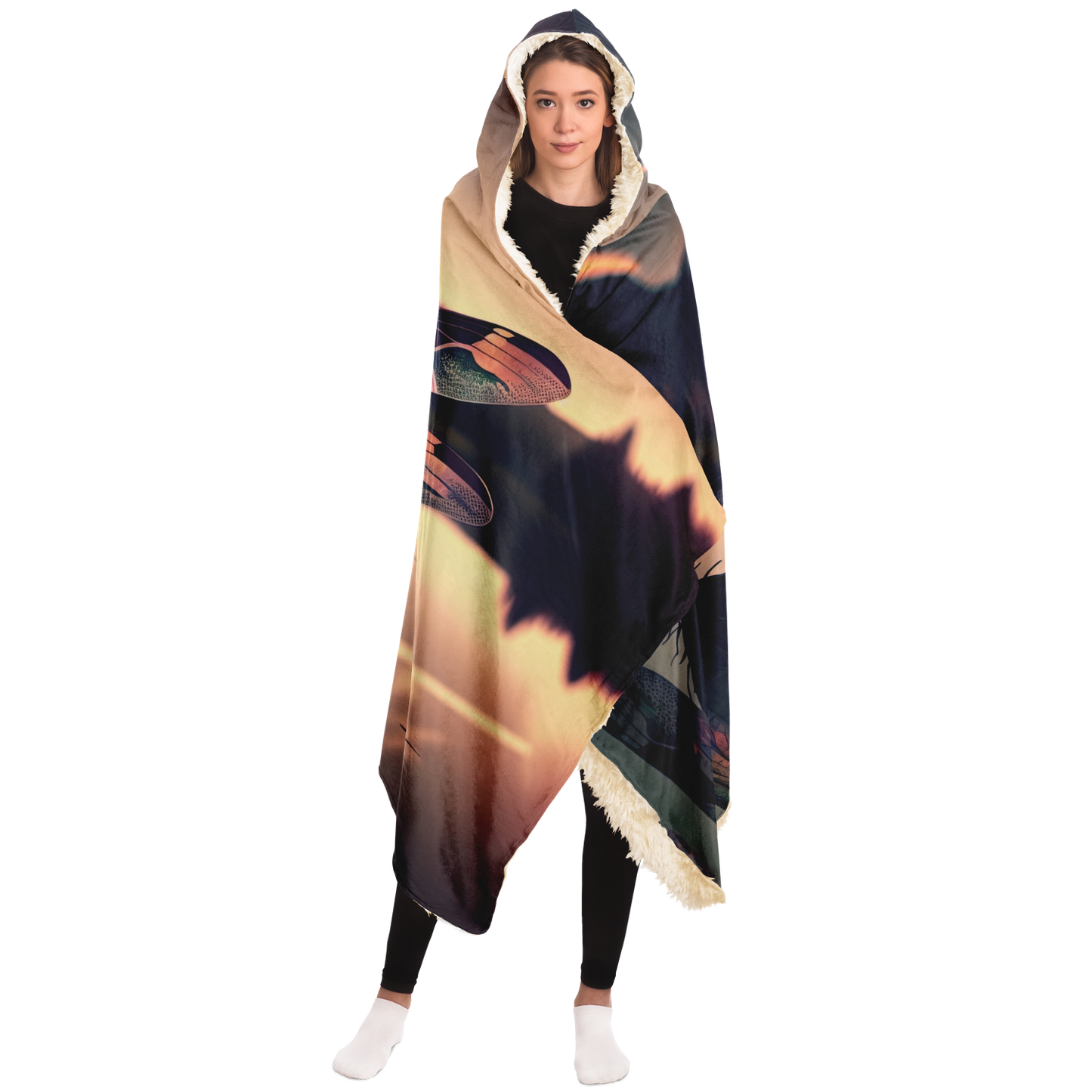 Twilight Dragonfly Hooded Blanket