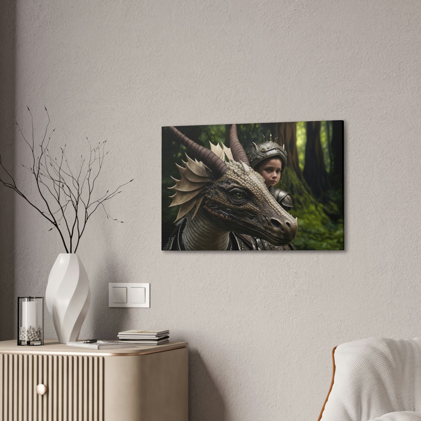 "A Brave Dragon Rider" Canvas Stretched, 0.75" - Print