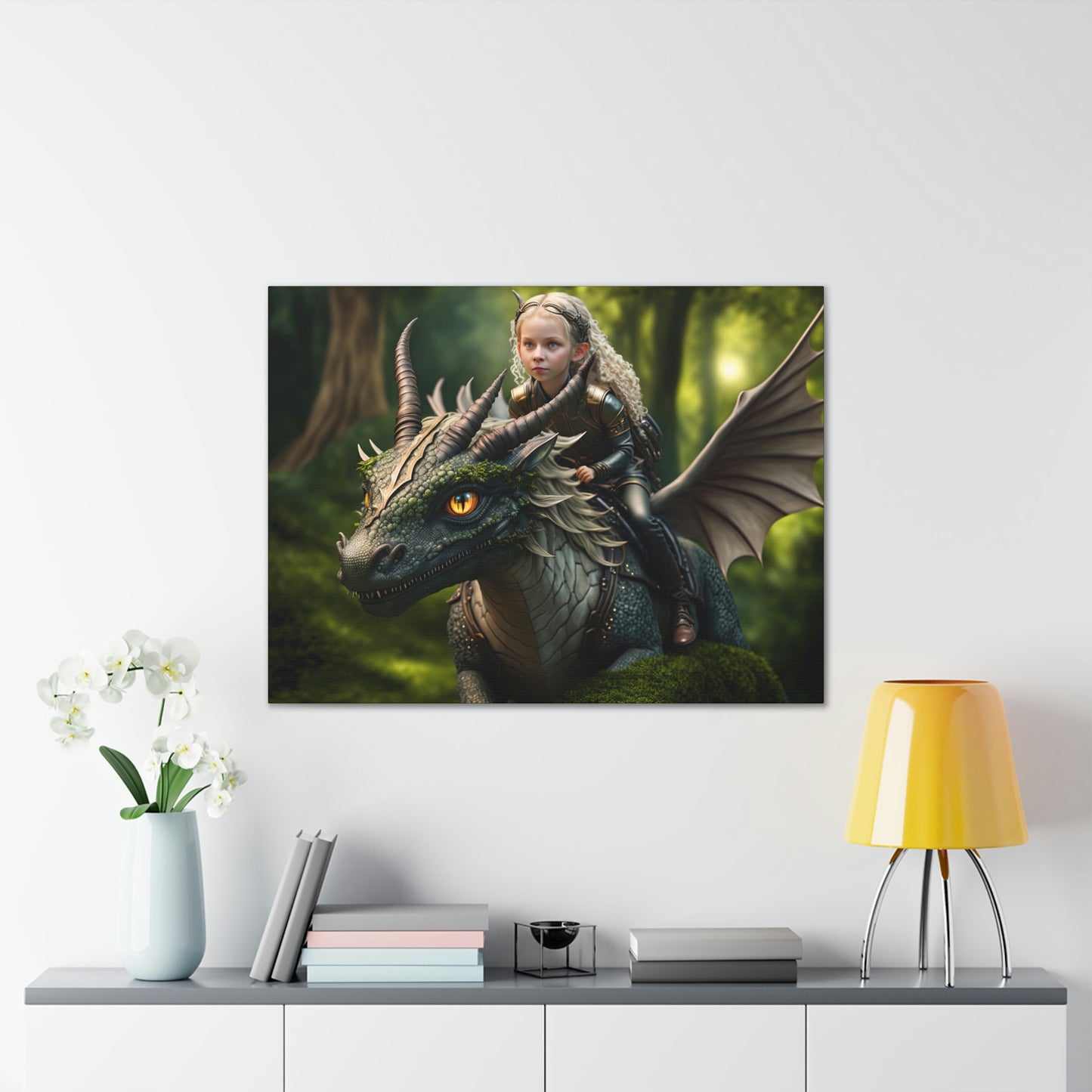 "Fairy Dragon Rider" Canvas Stretched, 0.75" - Print