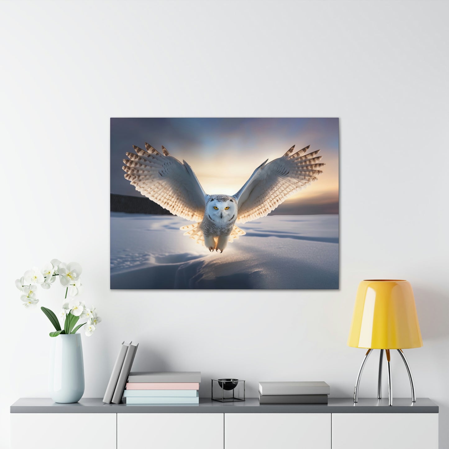 "Snow Owl" Canvas Stretched, 0.75" - Print