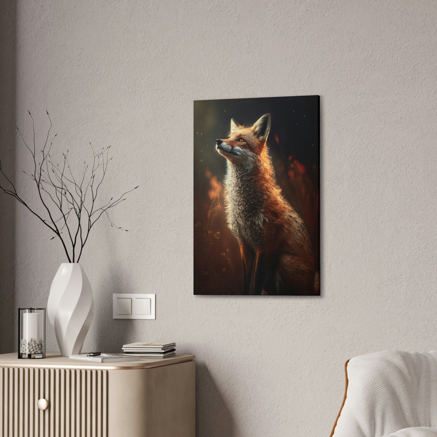 "Wistful Fox" Canvas Stretched, 0.75" - Print