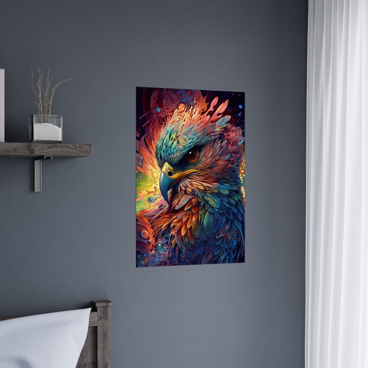 "Rainbow Winged Falcon" Poster - Print