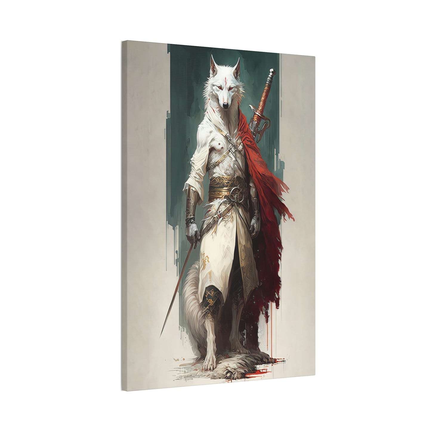 "Lone Wolf Warrior" Canvas Stretched, 0.75" - Print