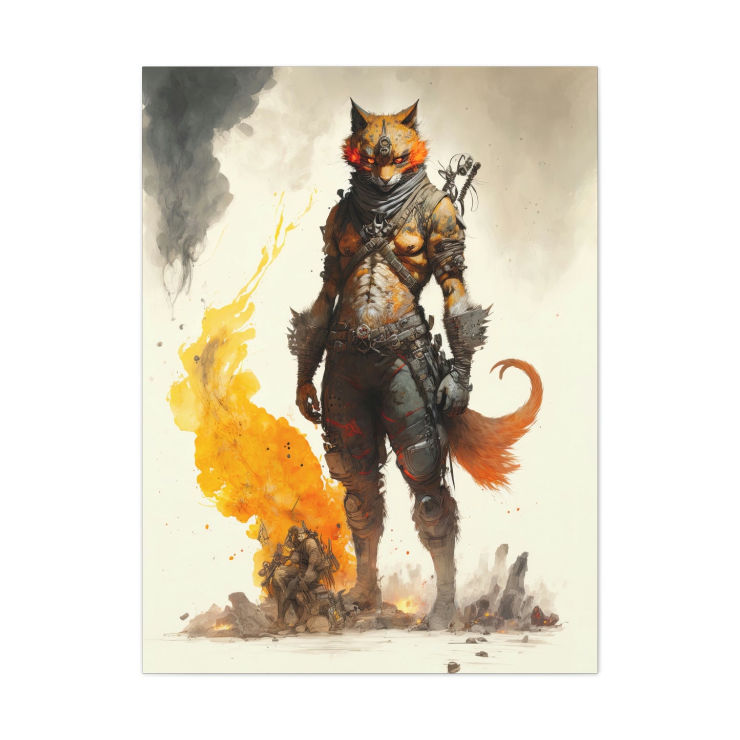 "Madmax Cat" Canvas Stretched, 0.75" - Print