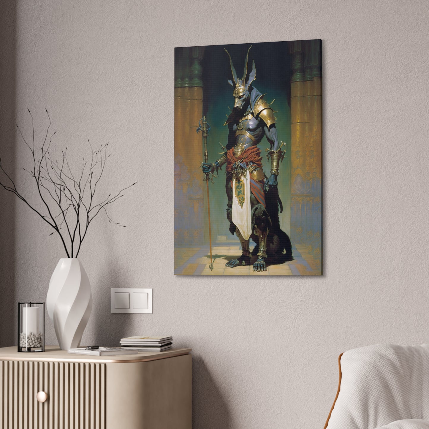 "Anubis Guide To The Underworld" Canvas Stretched, 0.75" - Print