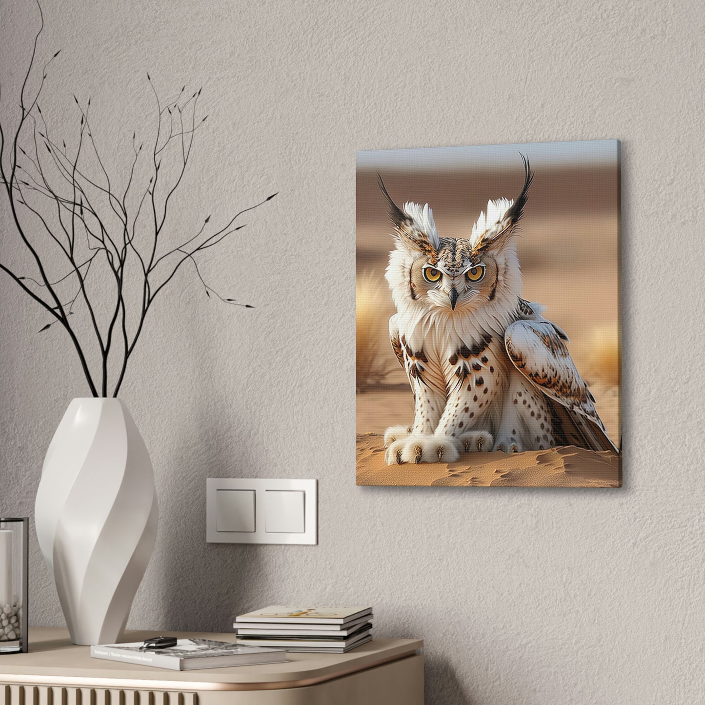 "Lynx Owl" Canvas Stretched, 0.75" - Print