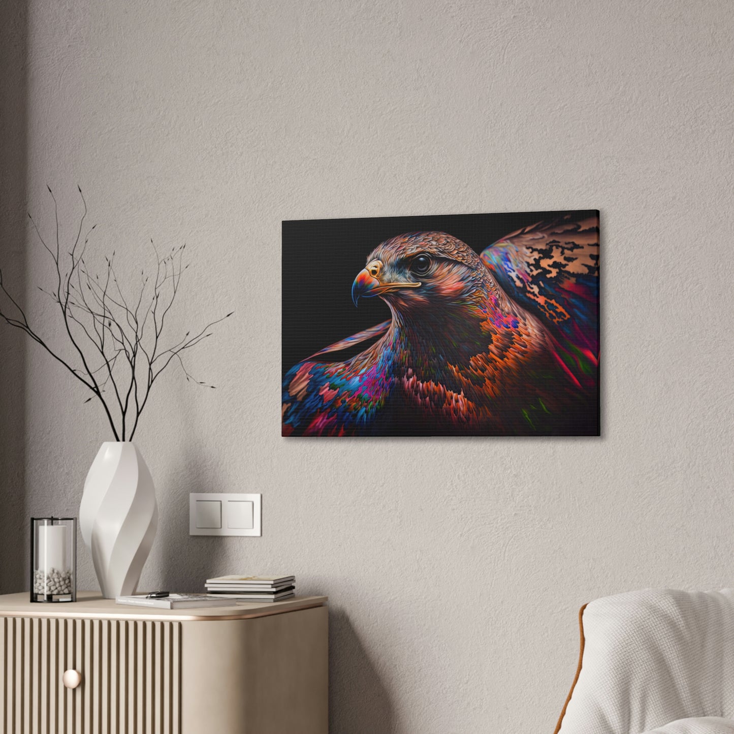 "Fluro Falcon" Canvas Stretched, 0.75" - Print