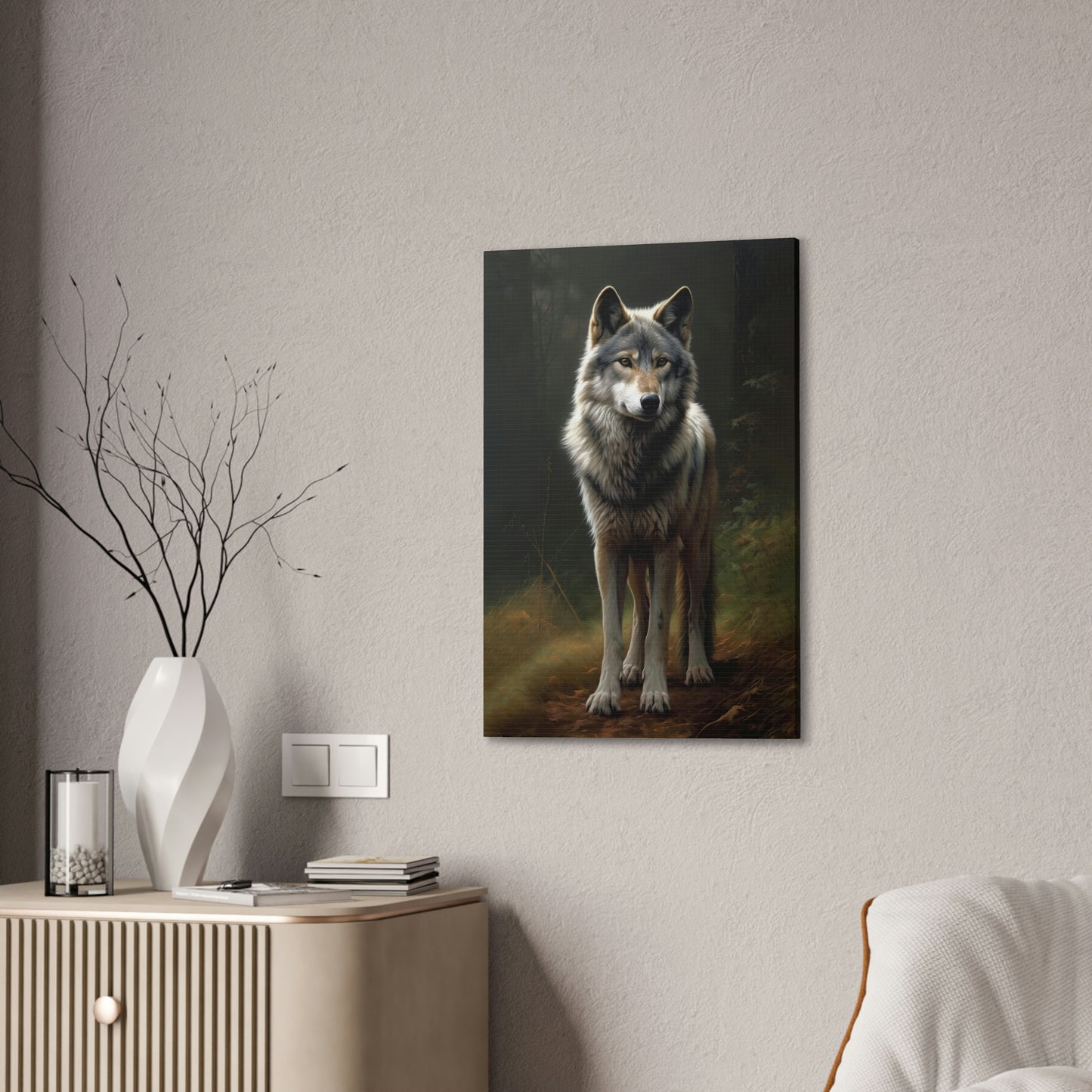 "Spirit Wolf" Canvas Stretched, 0.75" - Print