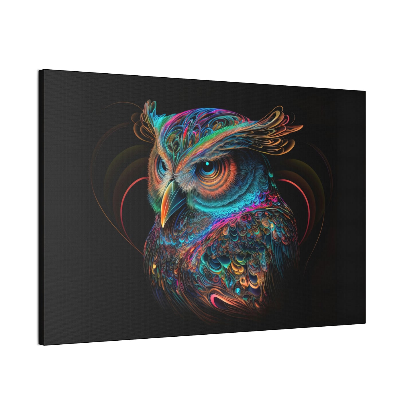 "Fluro Owl" Canvas Stretched, 0.75" - Print