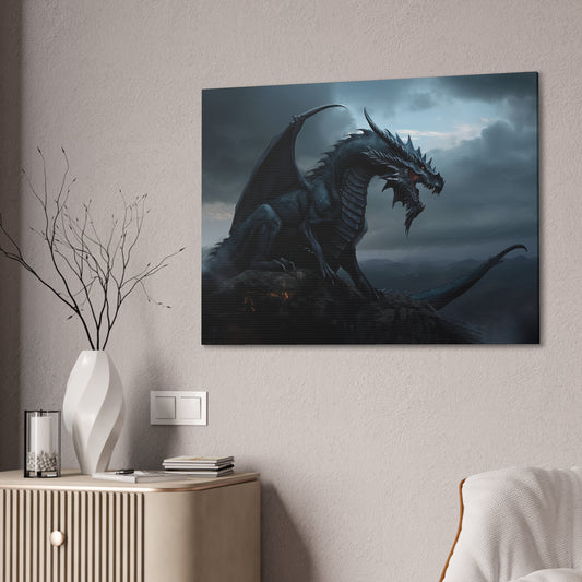 "Obsidian Dragon"  Canvas Stretched, 0.75" - Print