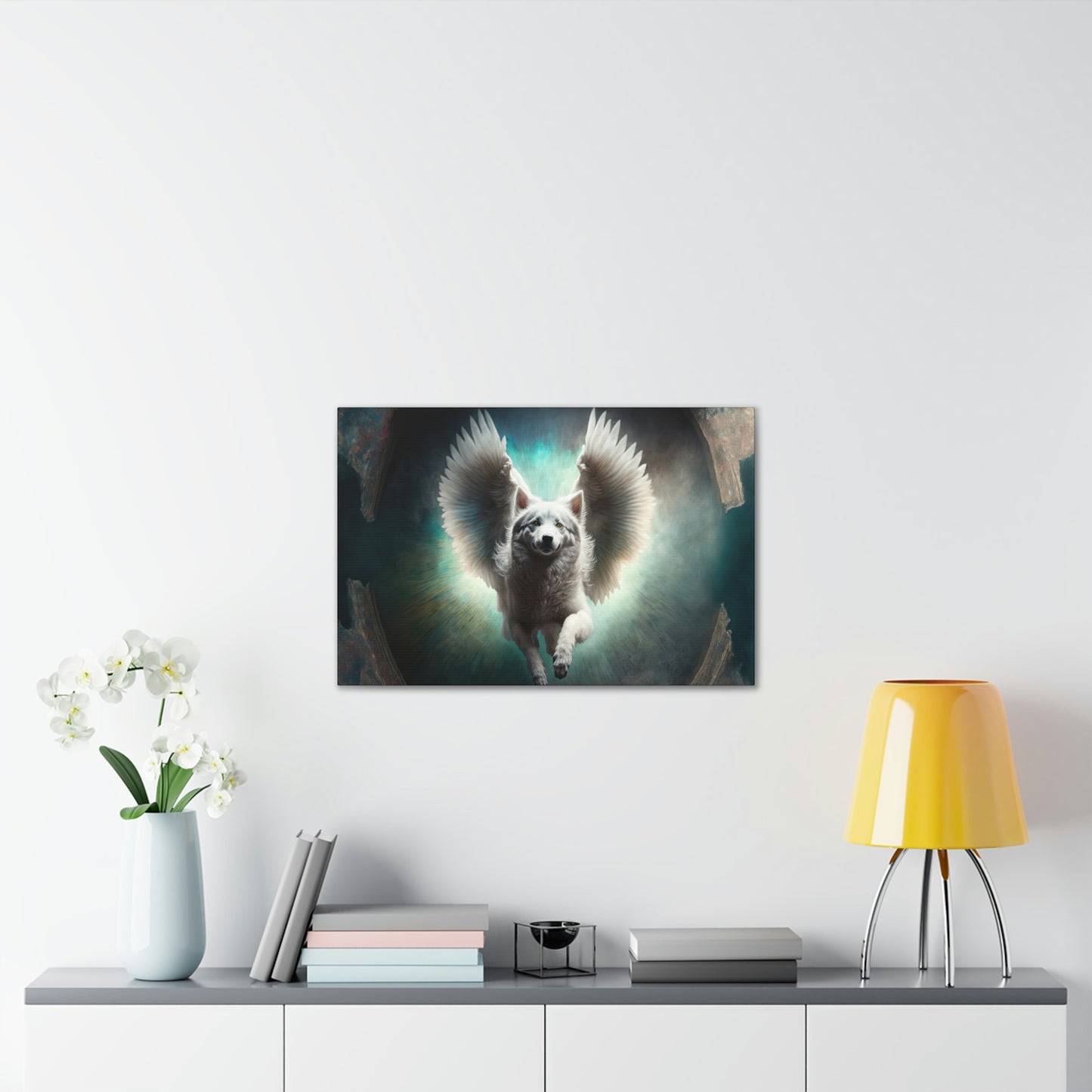 "Angel Dog" Canvas Stretched, 0.75" - Print