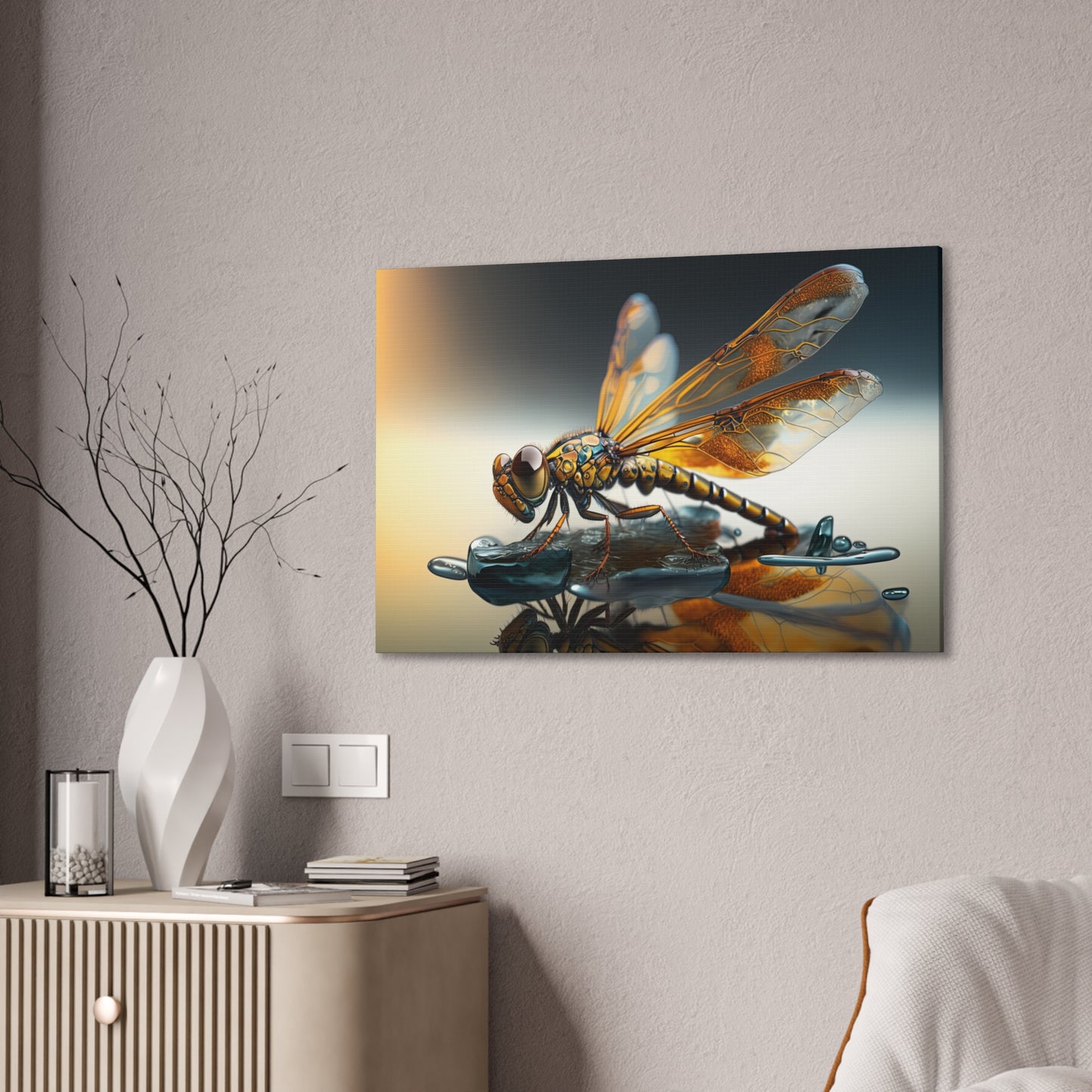 "Amber Dragonfly"  Canvas Stretched, 0.75" - Print