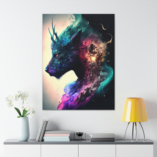 "Cervitaur Deity" Canvas Stretched, 0.75" - Print