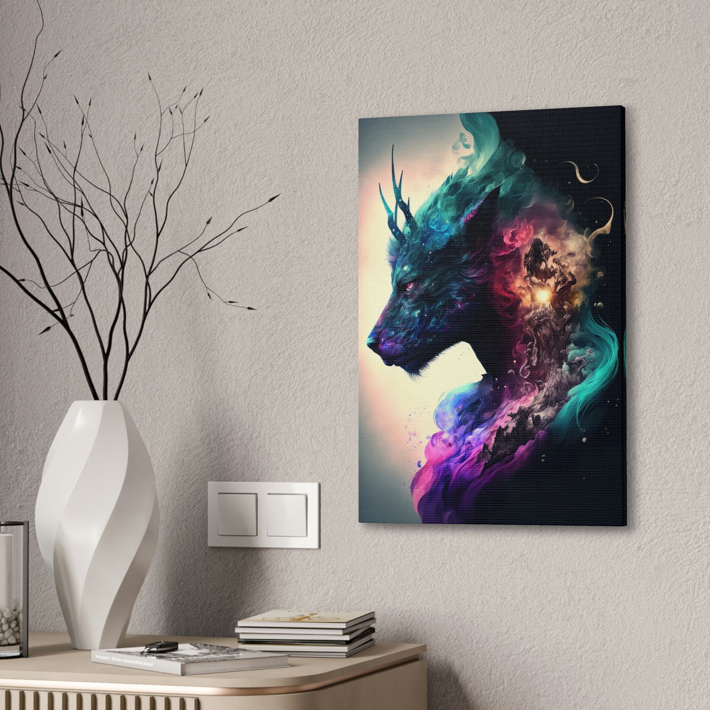 "Cervitaur Deity" Canvas Stretched, 0.75" - Print