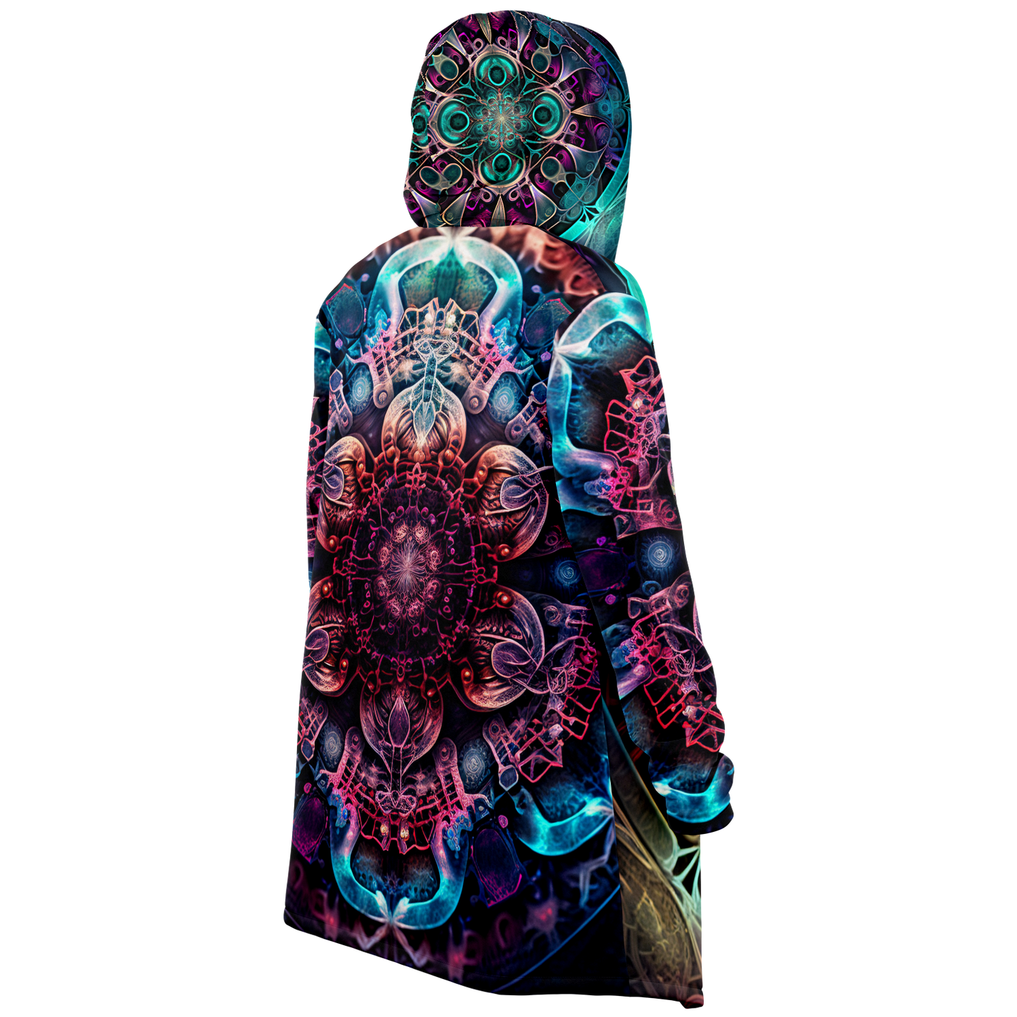 Neon Mandala Microfleece Festival Cloak