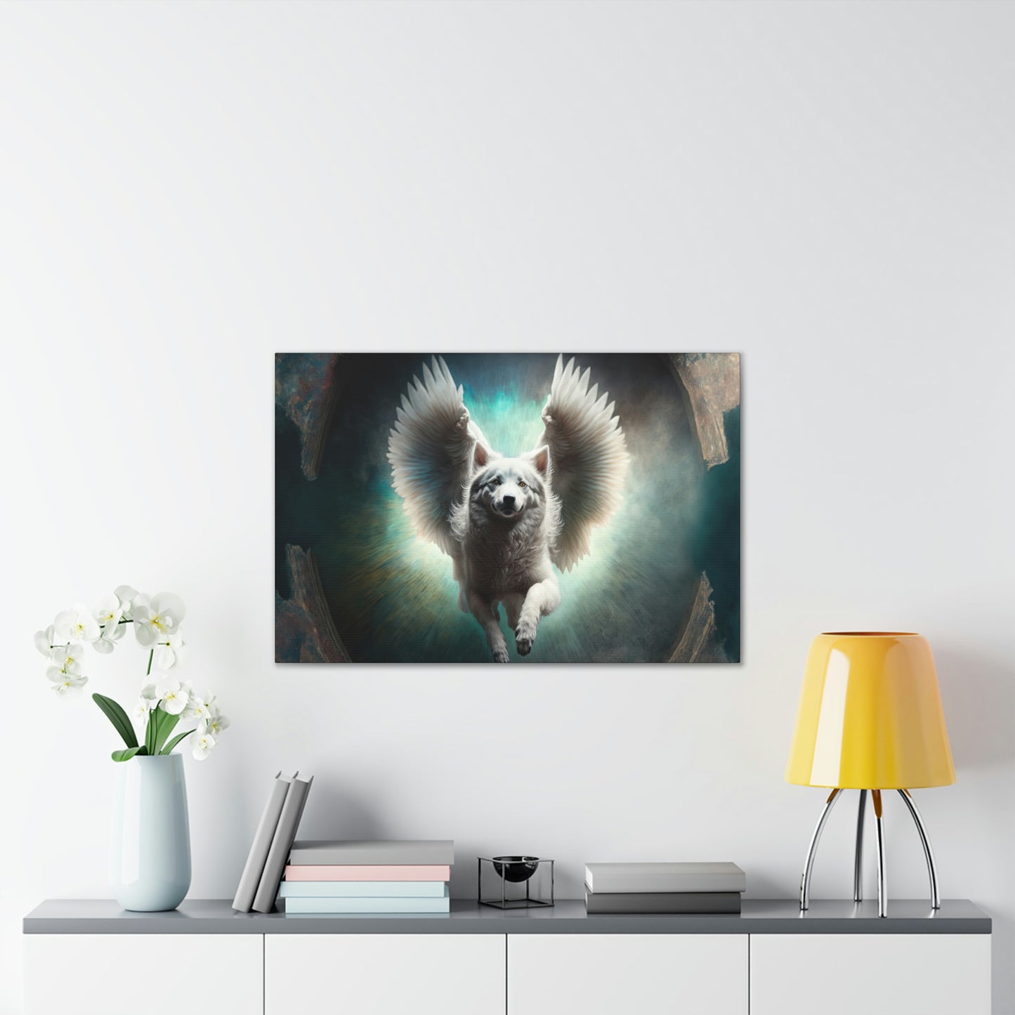 "Angel Dog" Canvas Stretched, 0.75" - Print