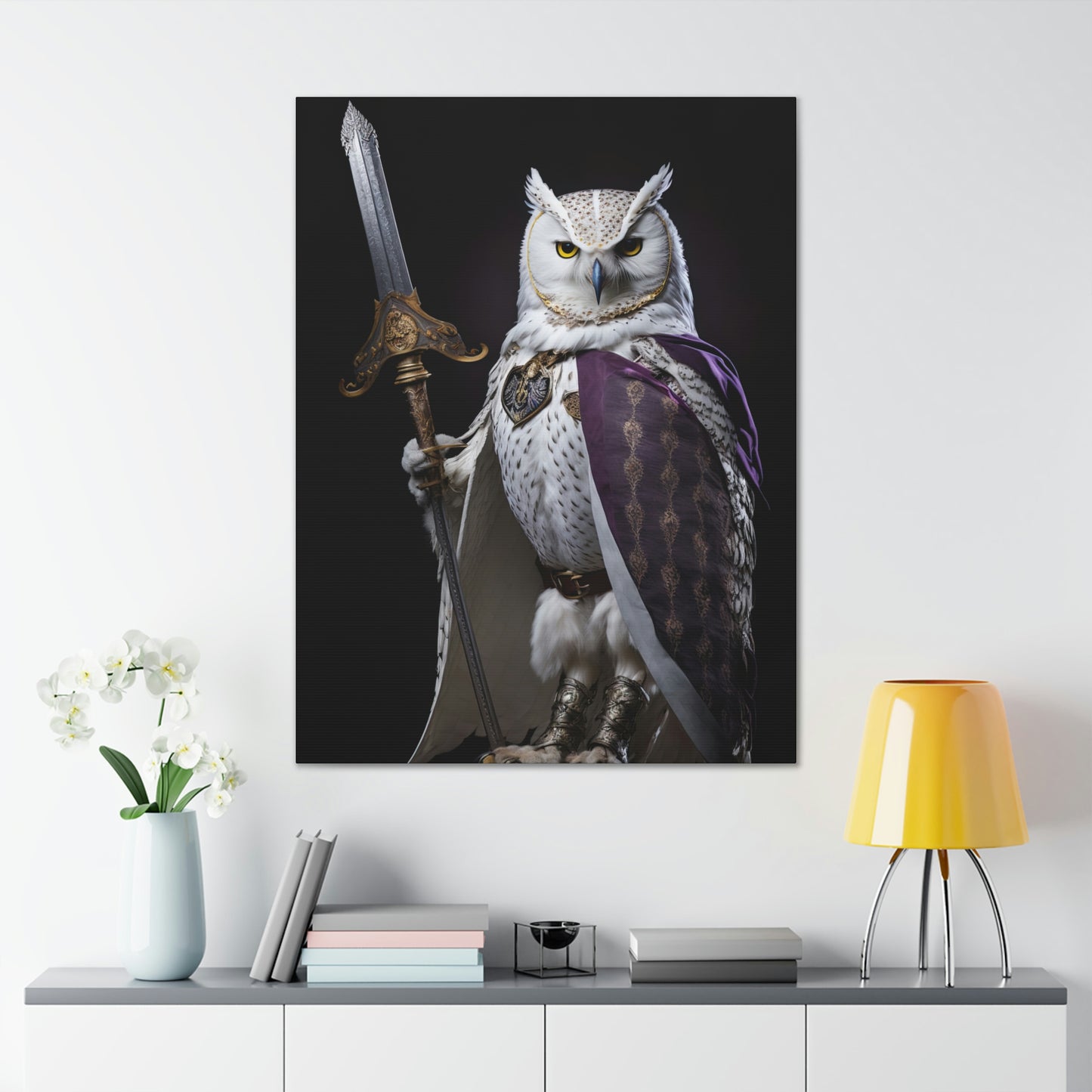 "Owl Royal Gaurd" Canvas Stretched, 0.75" - Print