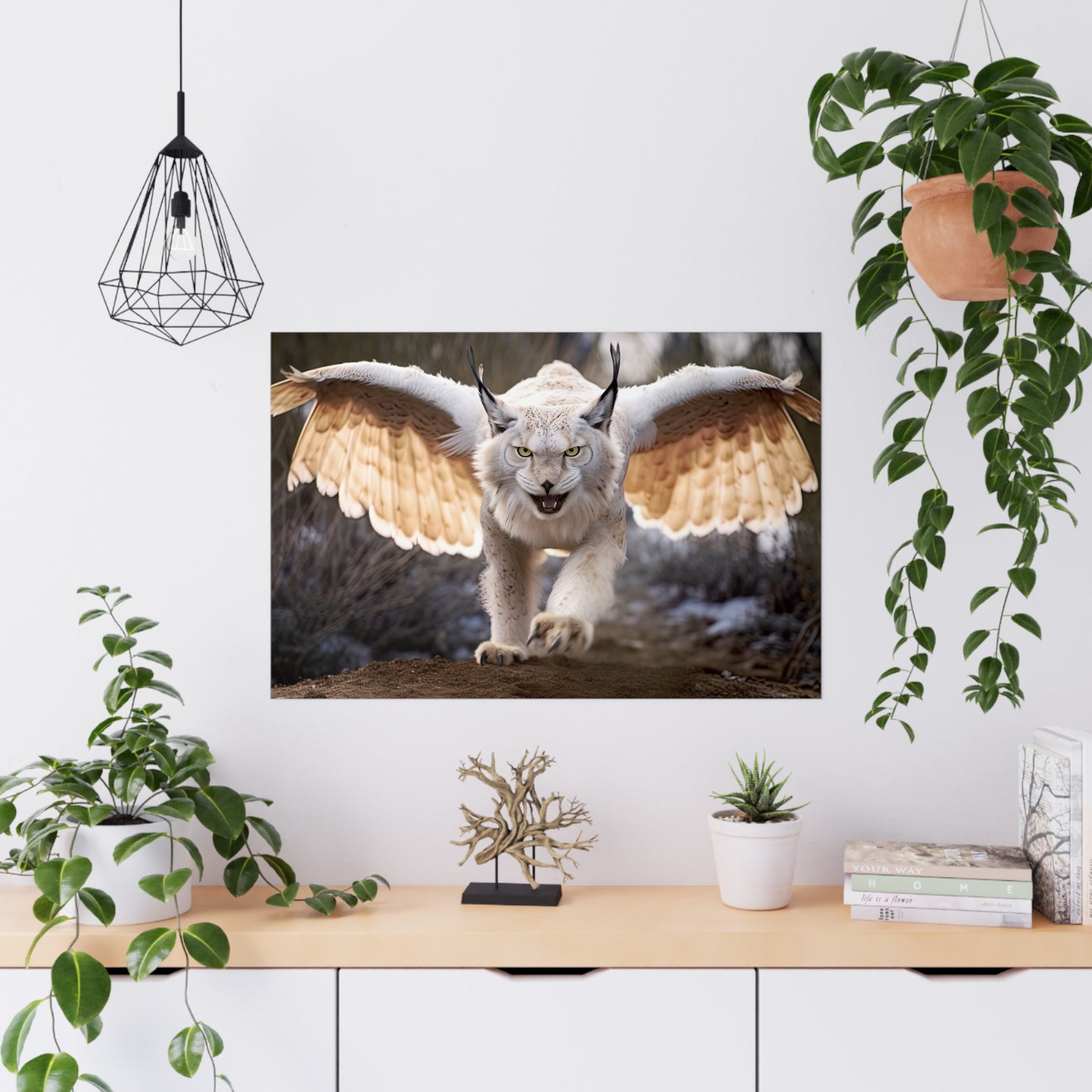 "Ivory Winged Lynx" Poster - Print