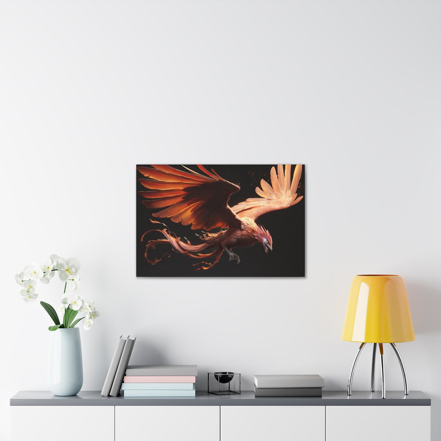 "Soaring Ember Phoenix"  Canvas Stretched, 0.75" - Print