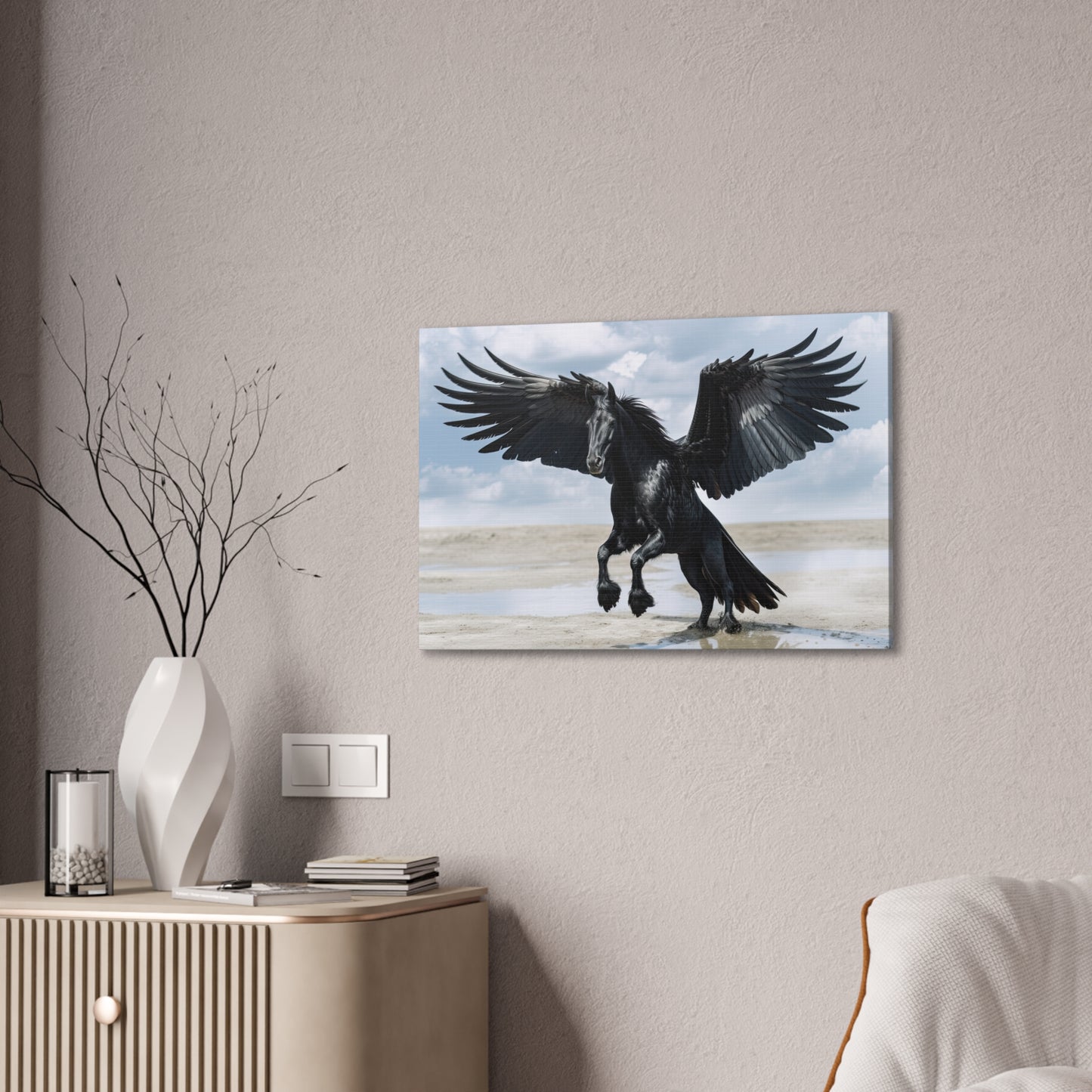 "Midnight Pegasus"  Canvas Stretched, 0.75" - Print