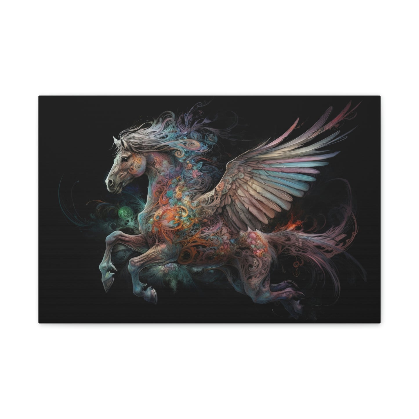 "Rainbow Pegasus" Canvas Stretched, 0.75" - Print