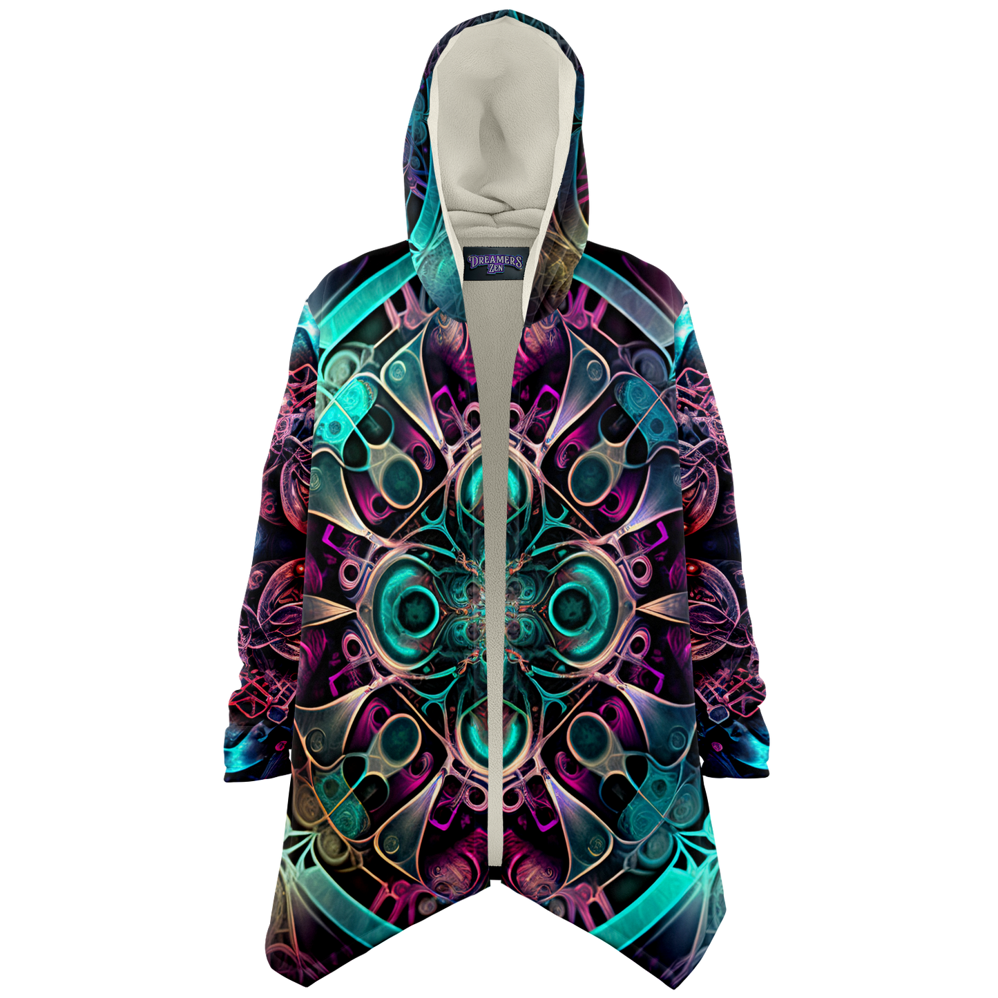 Neon Mandala Microfleece Festival Cloak