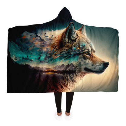 Earth Wolf Hooded Blanket