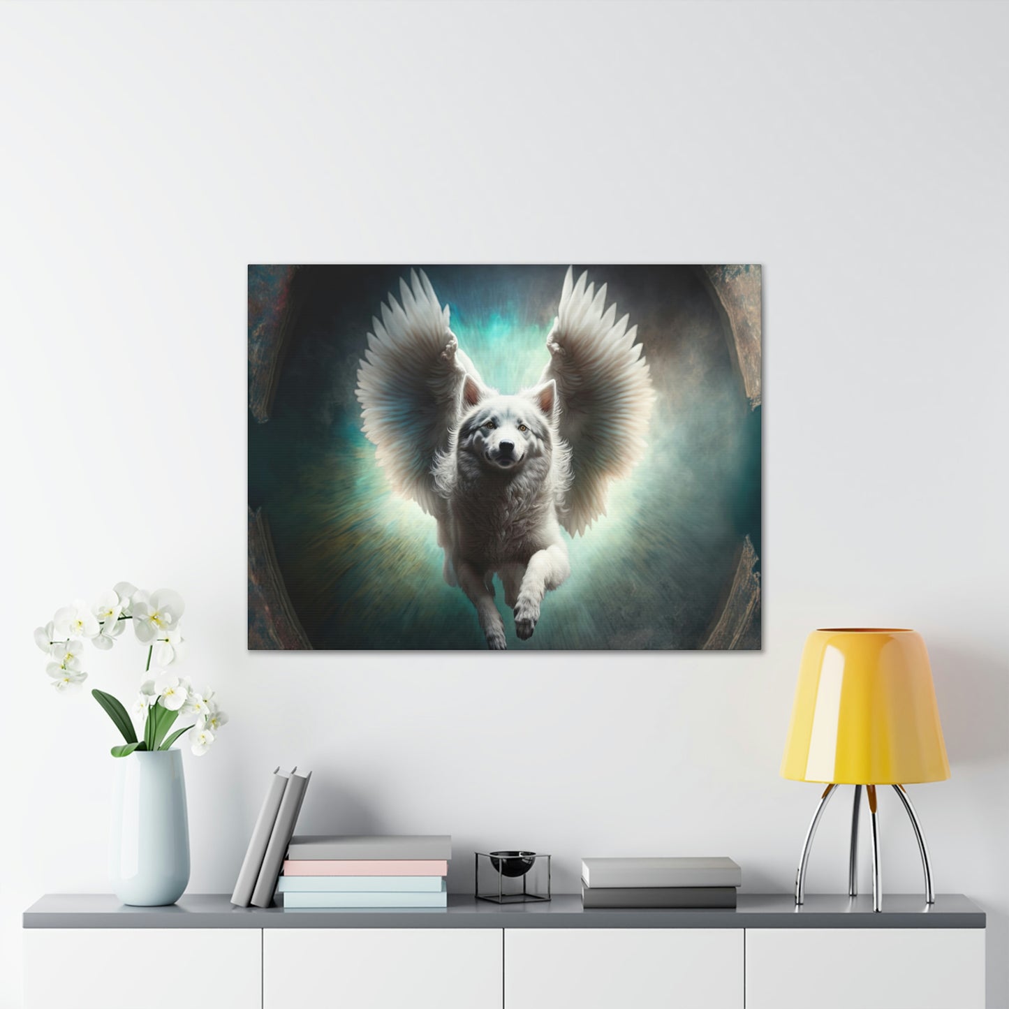 "Angel Dog" Canvas Stretched, 0.75" - Print