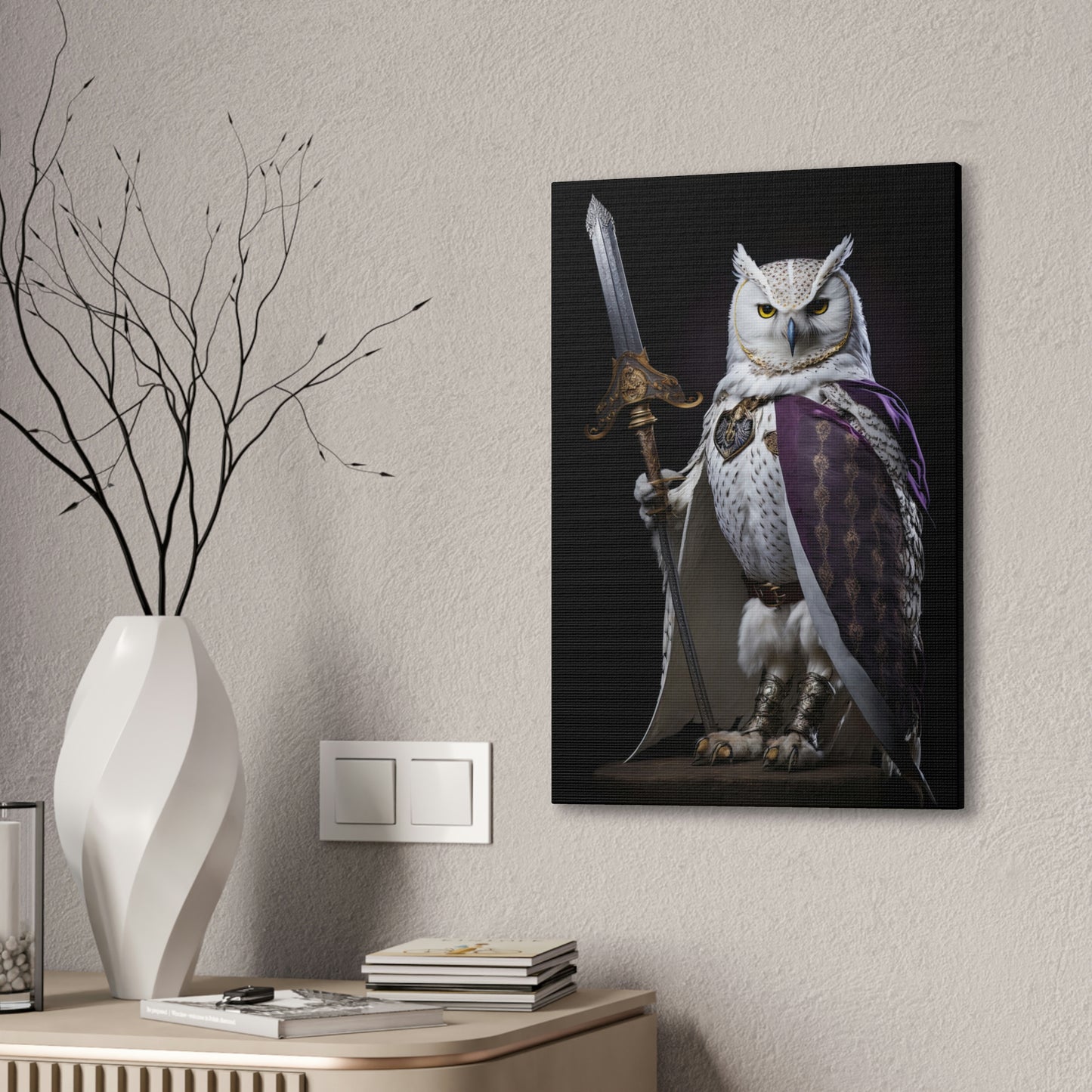 "Owl Royal Gaurd" Canvas Stretched, 0.75" - Print