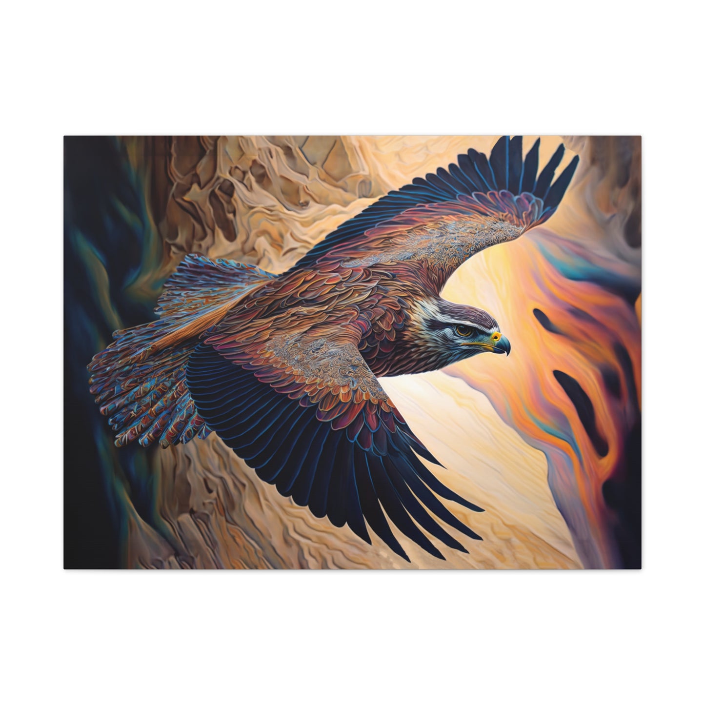 "Falcons Flight"  Canvas Stretched, 0.75" - Print