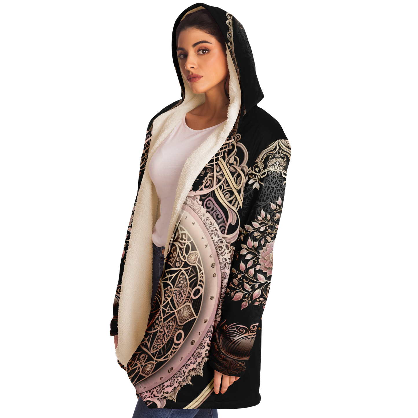 Floral Mandala Microfleece Festival  Cloak -