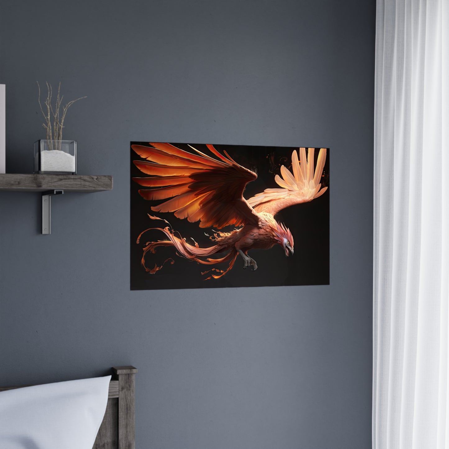 "Soaring Ember Phoenix" Poster - Print