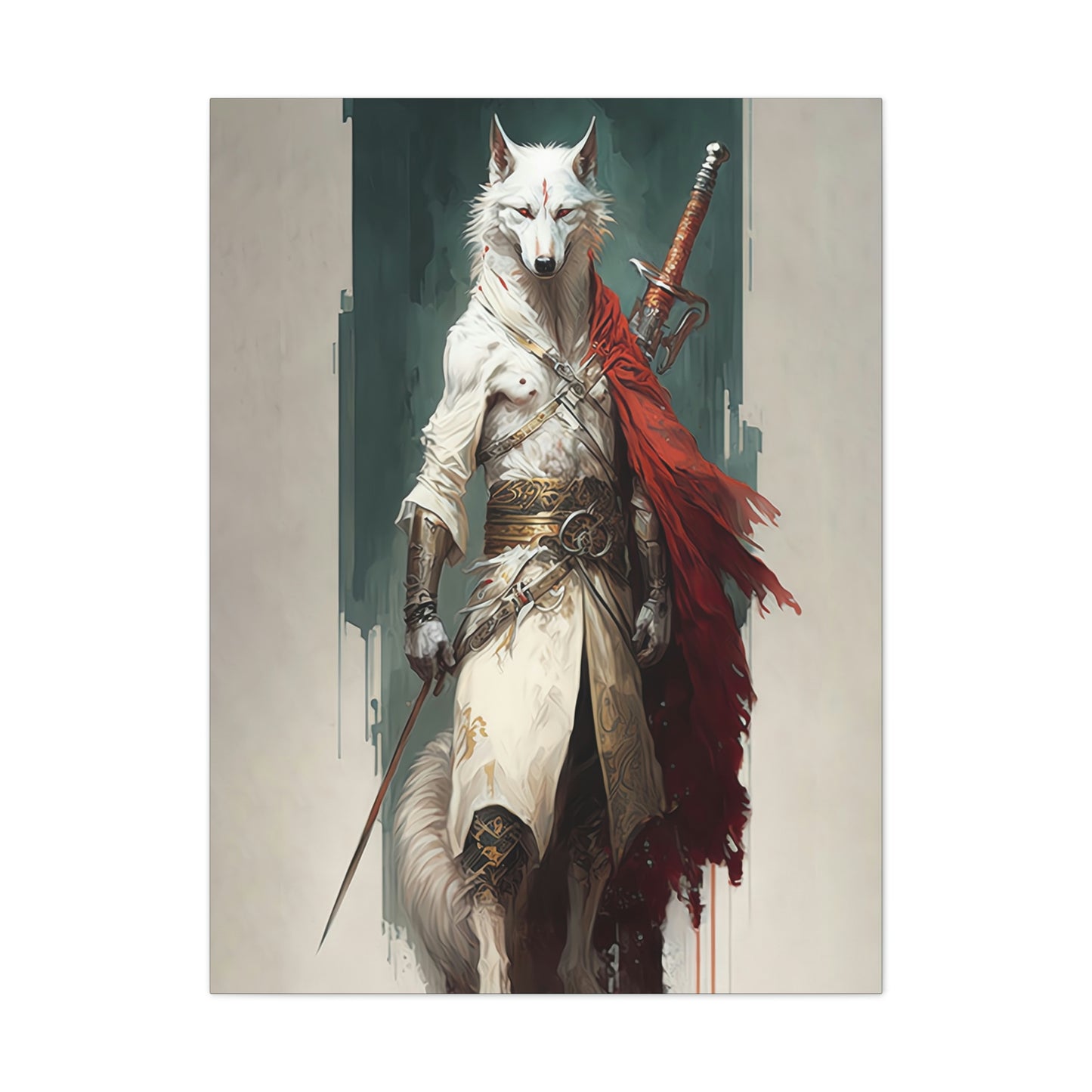 "Lone Wolf Warrior" Canvas Stretched, 0.75" - Print