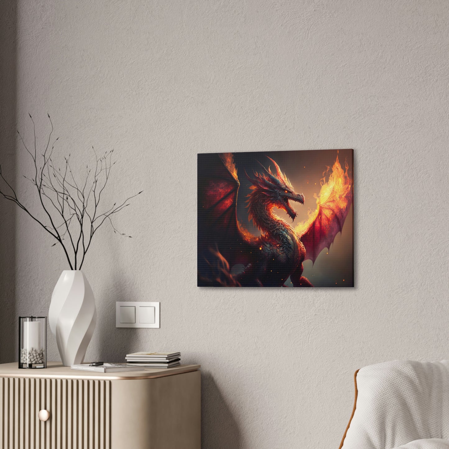 "Fire Dragon" Canvas Stretched, 0.75" - Print