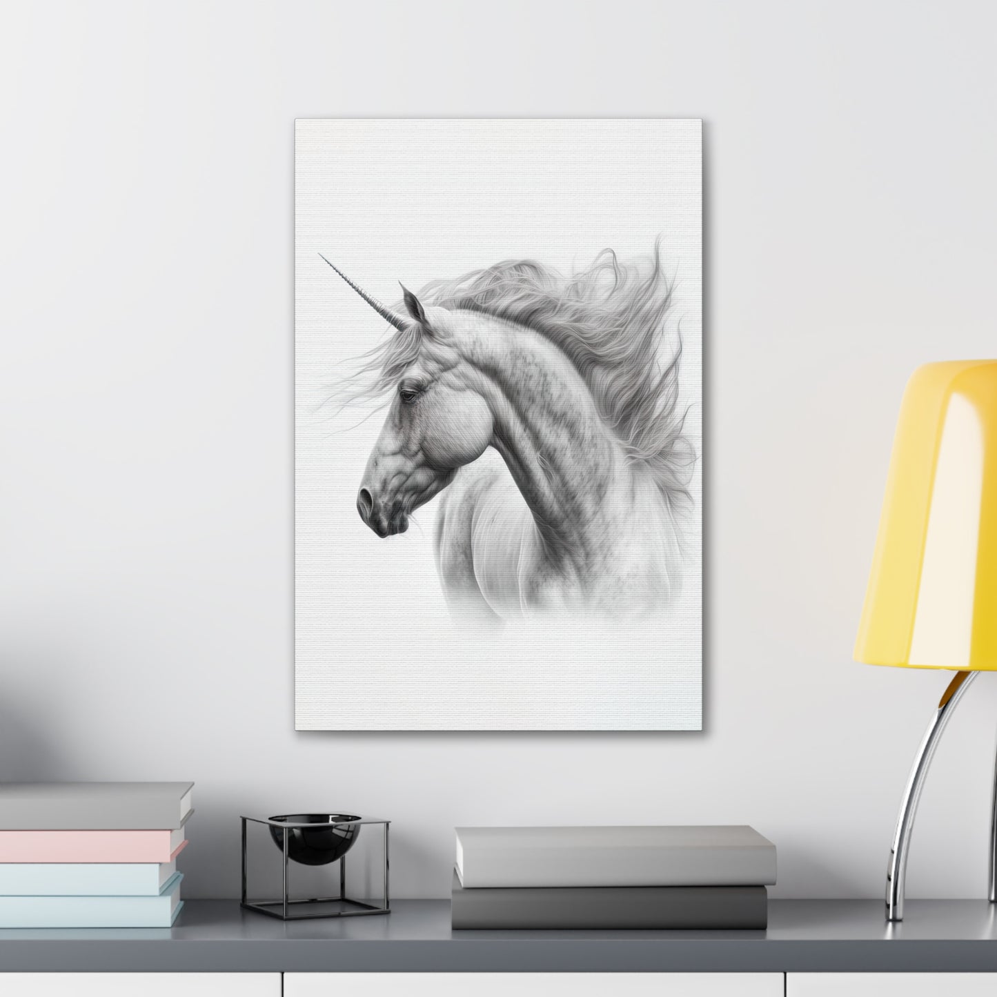 "Unicorn Sketch" Canvas Stretched, 0.75" - Print