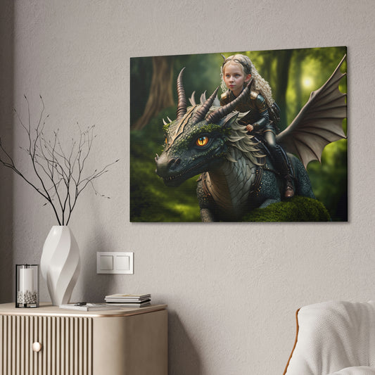 "Fairy Dragon Rider" Canvas Stretched, 0.75" - Print