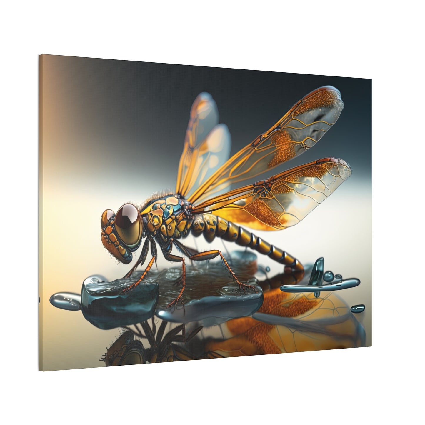 "Amber Dragonfly"  Canvas Stretched, 0.75" - Print