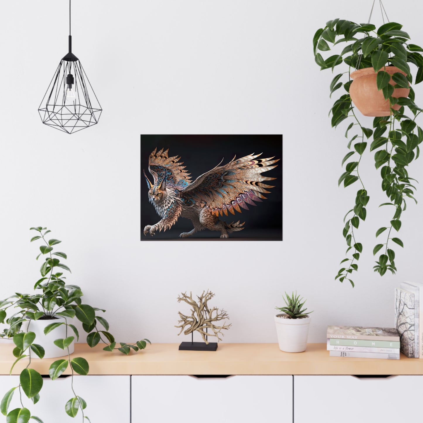 "Winged Lynx Dreaming" Poster - Print