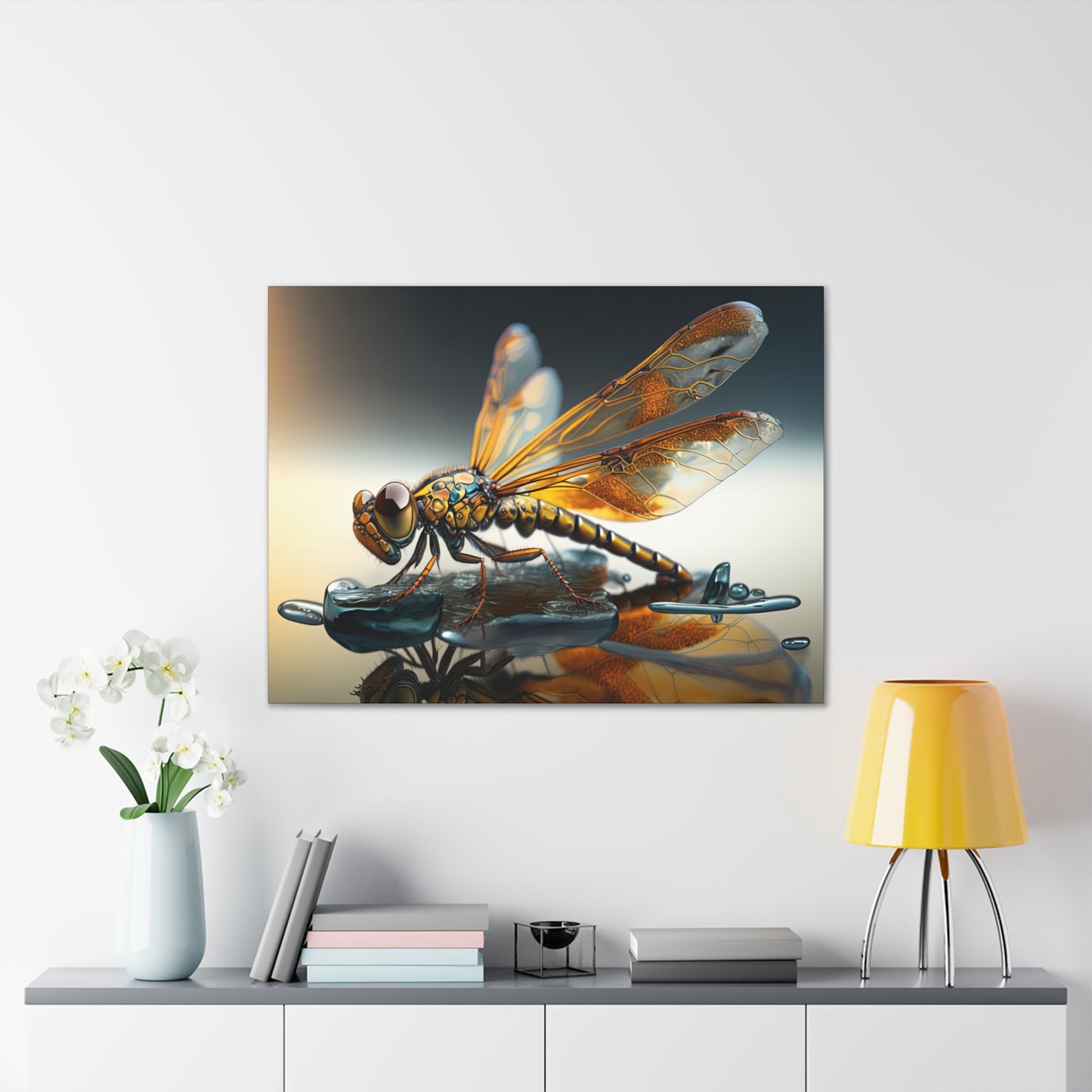 "Amber Dragonfly"  Canvas Stretched, 0.75" - Print