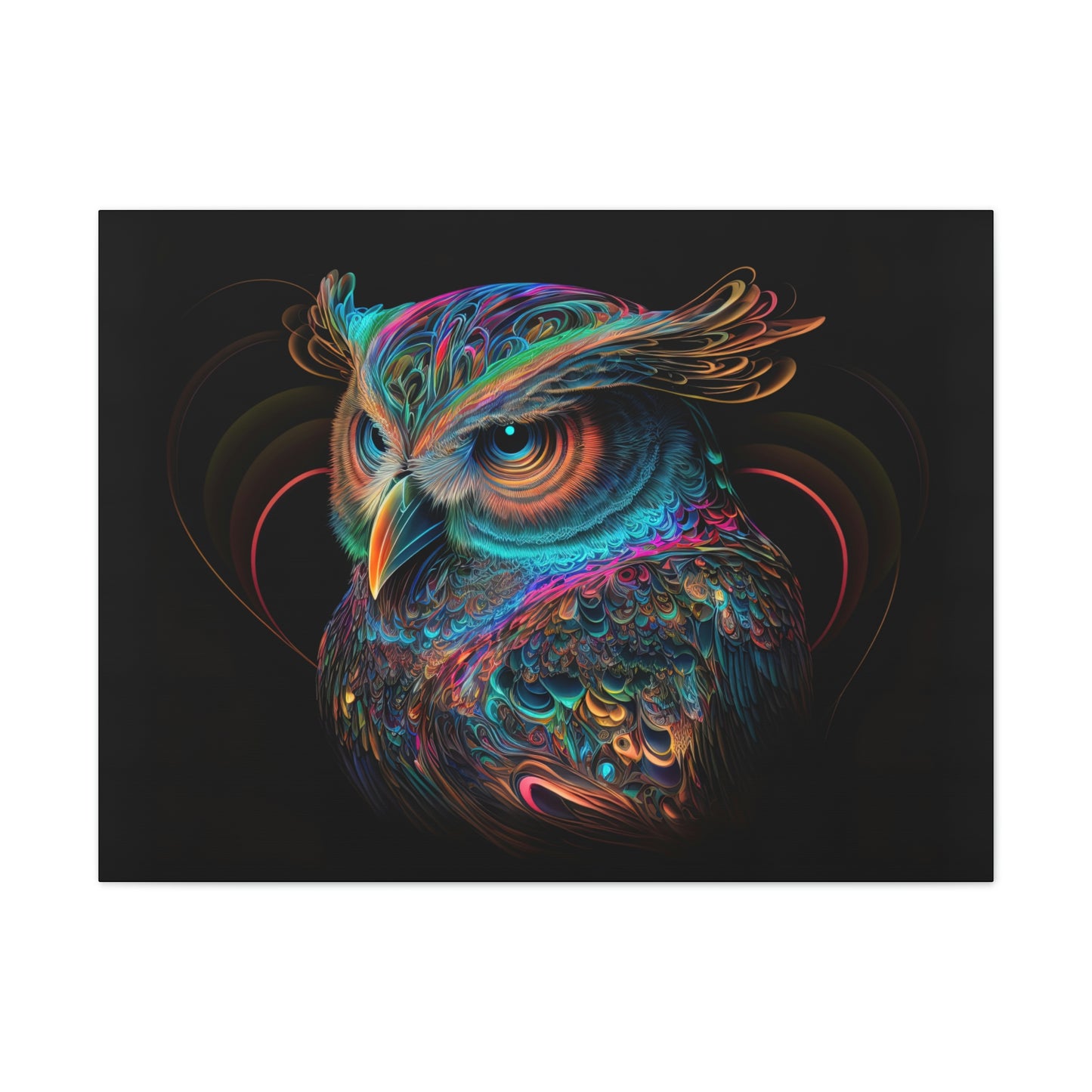 "Fluro Owl" Canvas Stretched, 0.75" - Print