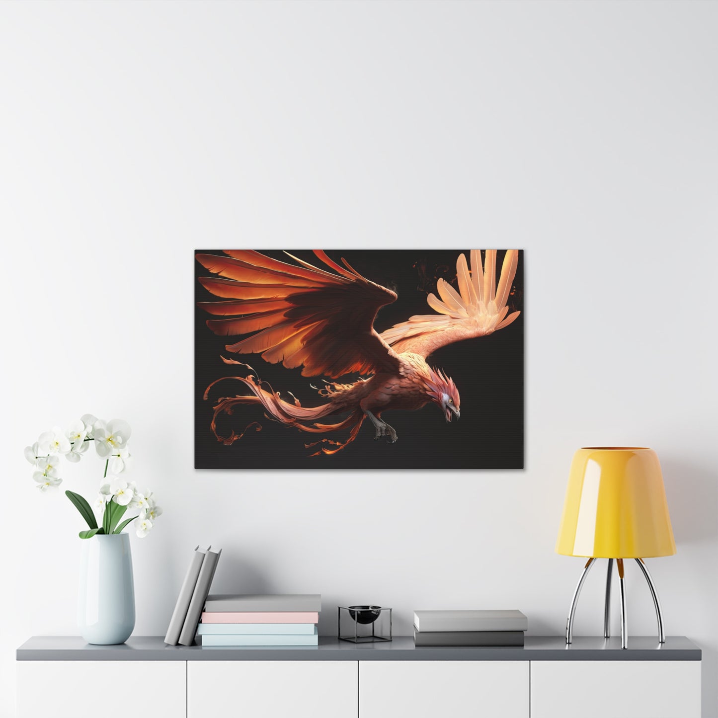 "Soaring Ember Phoenix"  Canvas Stretched, 0.75" - Print