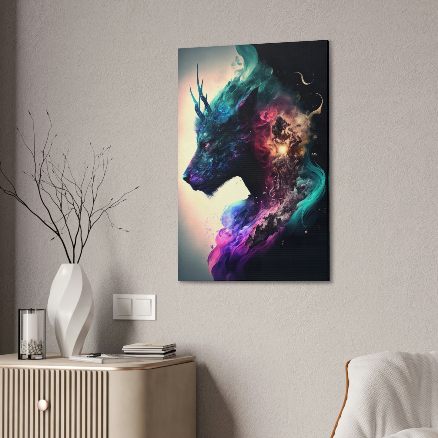 "Cervitaur Deity" Canvas Stretched, 0.75" - Print