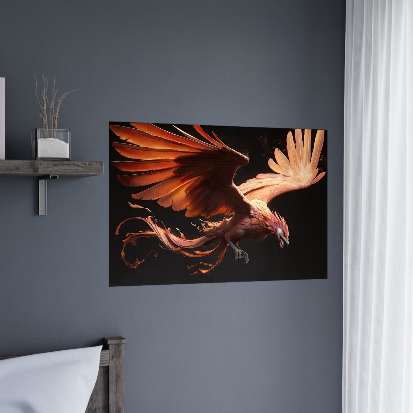 "Soaring Ember Phoenix" Poster - Print